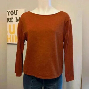 Ana women’s size small rust, cognac, nutmeg colored 3/4 length sleeve top